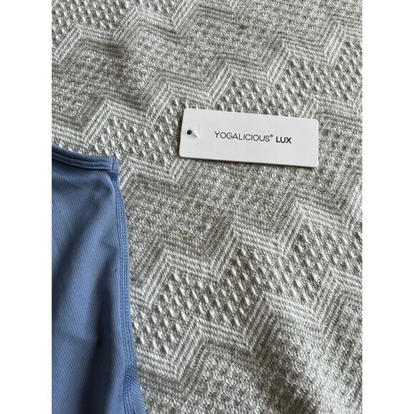 Yogalicious Lux Illusion Ribbed Lotus Short Romper in “Tempest”, size L, NWT! - Picture 6 of 8